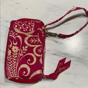 Vera Bradley Pink and Cream Floral Wristlet